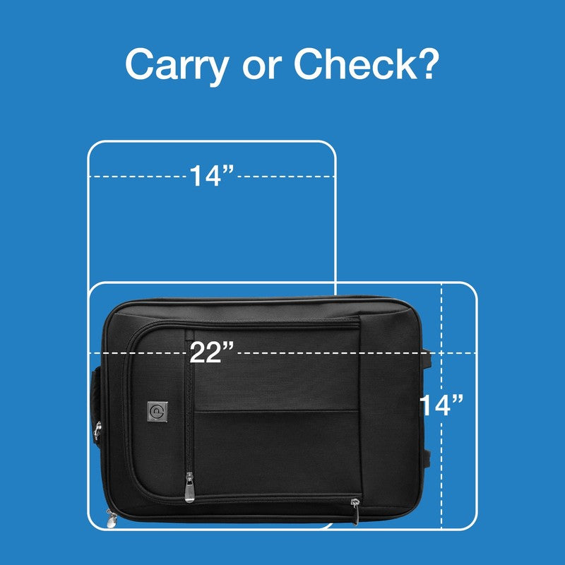 Pilot Carry on 18" Softside 2 Wheel Luggage for Travel, Black6
