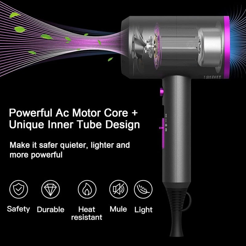 Slopehill 1800W Ionic Hair Dryer - Fast Drying, Low Noise, Travel-Friendly1