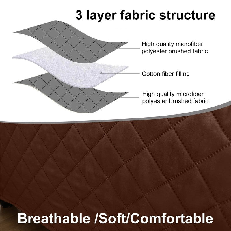 Reversible Recliner Chair Cover Coffee 25" Washable Slipcover for Pets & Kids2