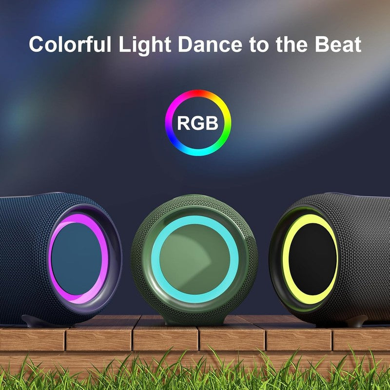 40W Portable Bluetooth Speaker Deep Bass Passive Radiators RGB Lights BT5.33