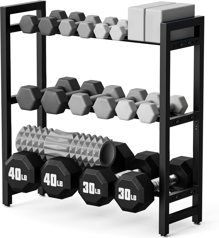 3 Tier Adjustable Dumbbell Rack 450LB Heavy Duty Home Gym Weight Stand Rack Only8