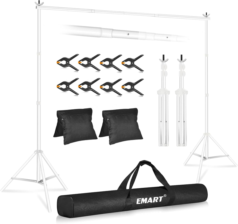 Backdrop Stand 10X7Ft(Wxh) Photo Studio Adjustable Background Stand Support Kit 9