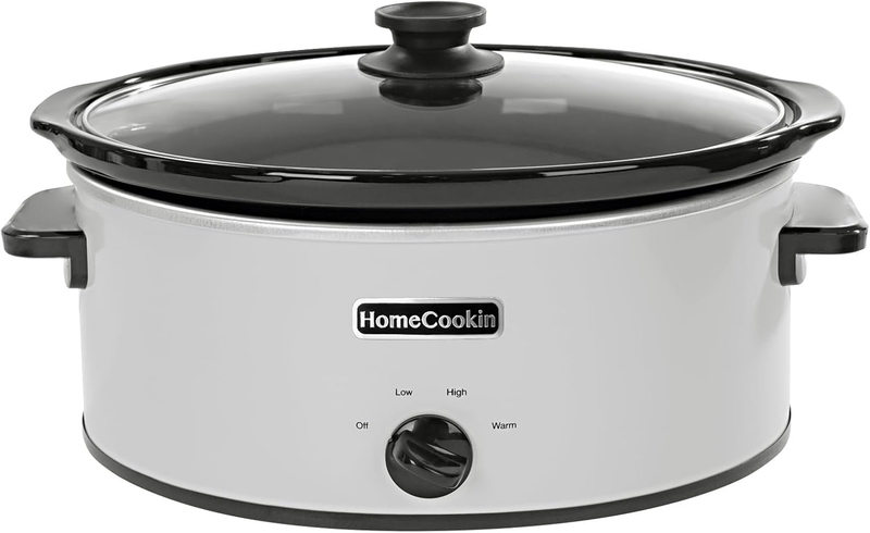 8Qt Slow Cooker Oval Manual Pot 3 Settings White Stainless Steel9