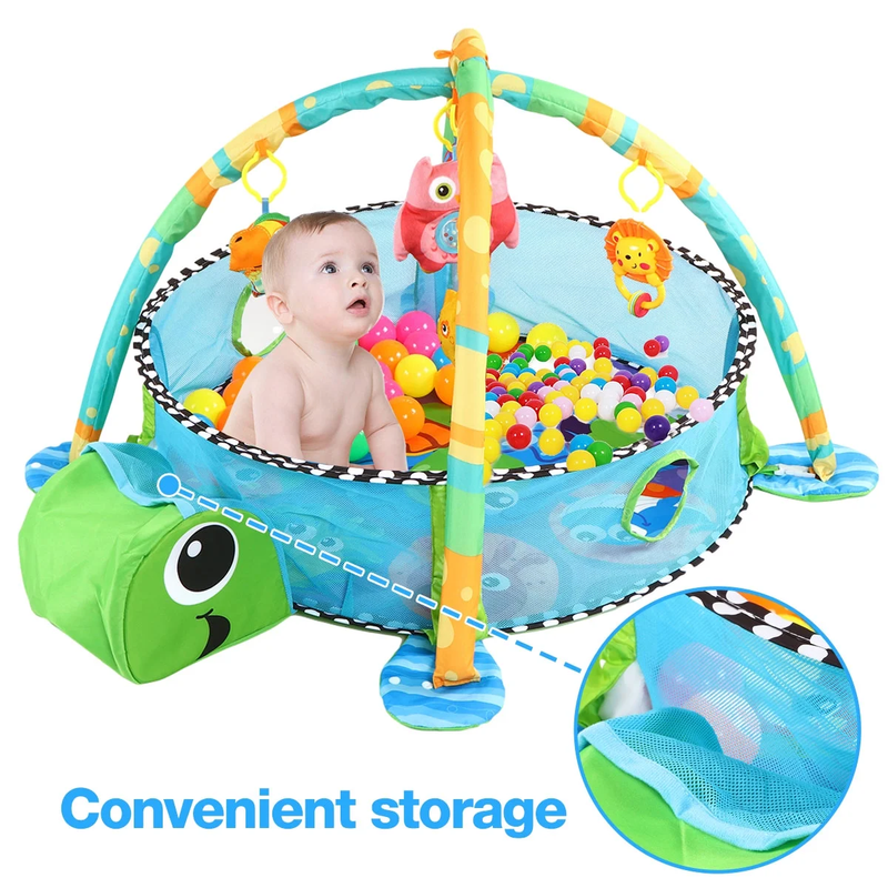 3 in 1 Baby Gym Play Mat Activity Ocean Ball Sensory Toys 0 36M3