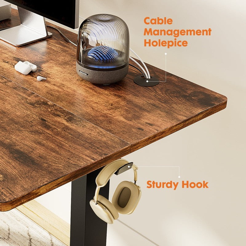 55"×24" Electric Height Adjustable Standing Desk Sit Stand Workstation Rust3