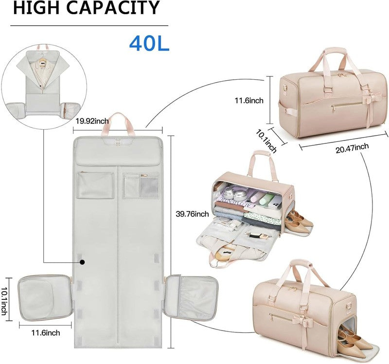 3in1 Garment Duffle Bag Waterproof Suit Travel Bag w/ Shoe Compartment1