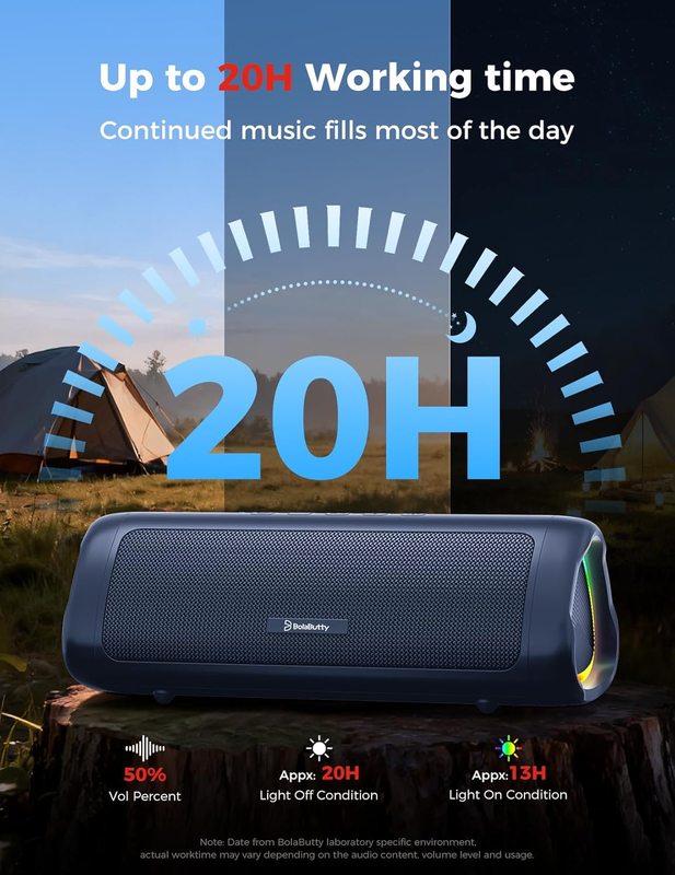 Portable Bluetooth Speaker 20W Wireless IPX5 Waterproof 24H Battery4