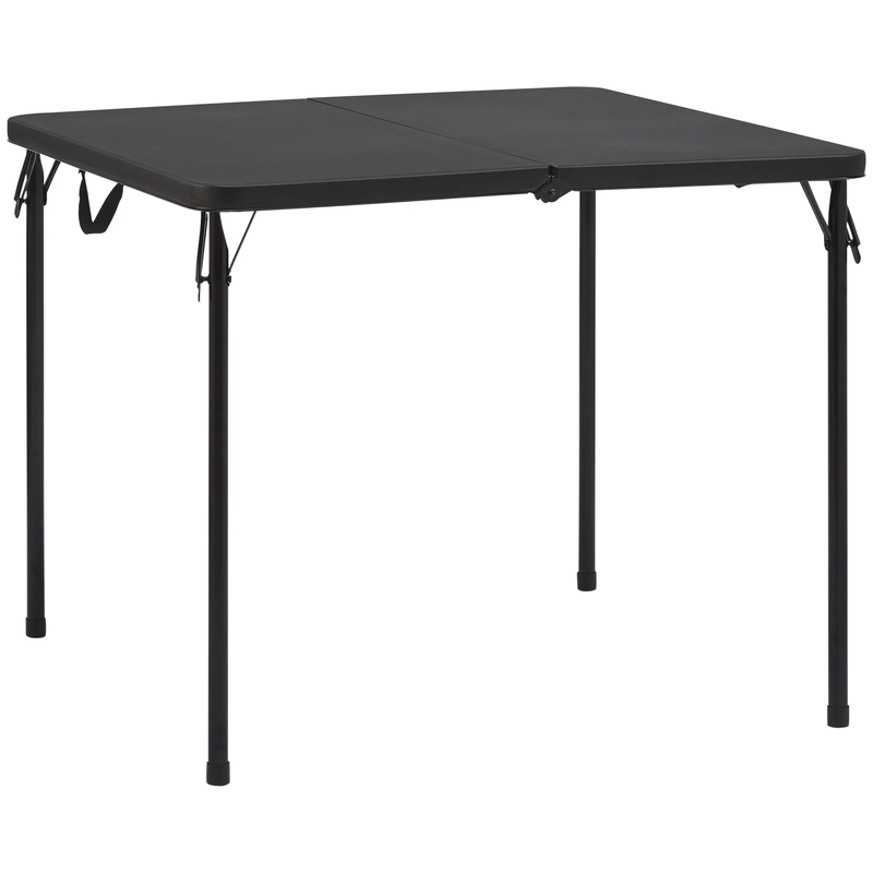 34" Square Resin Fold-In-Half Table, Rich Black10