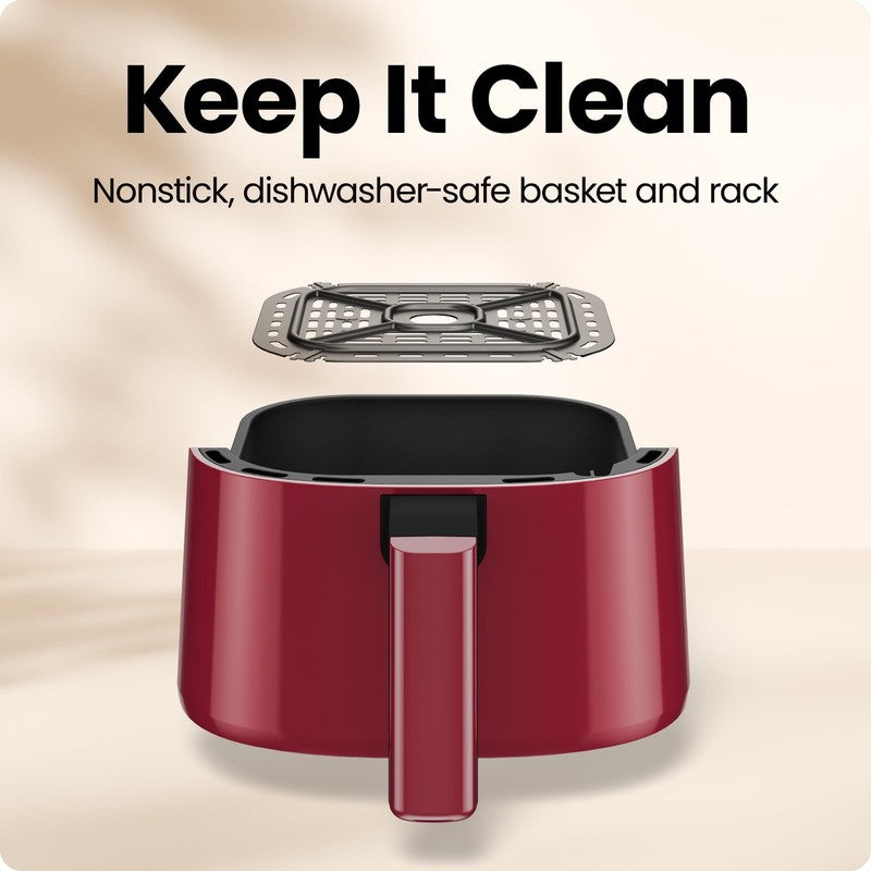 Red 2 Qt Turbofry Digital Air Fryer Compact Quick Meal Dishwasher Safe5