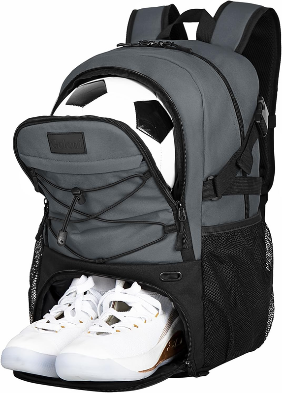 Soccer Basketball Backpack w/ Ball & Shoe Compartment Sports Travel Bag0