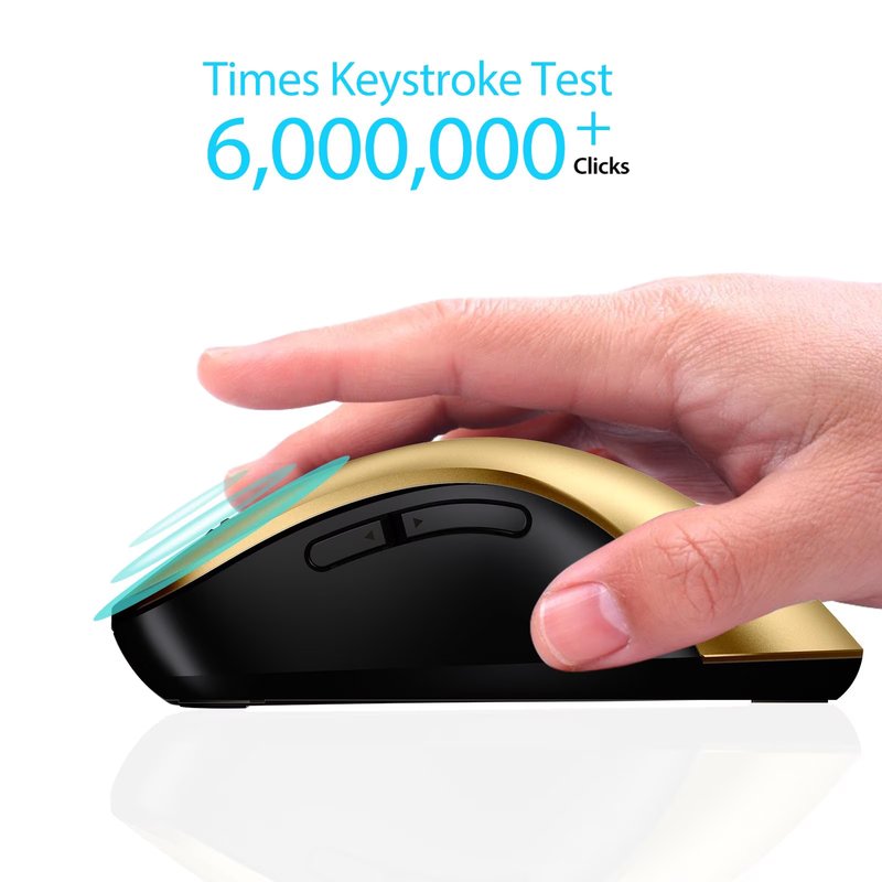 2.4G Wireless Mouse 1400 DPI 5 Button USB Receiver for PC Laptop Gold1