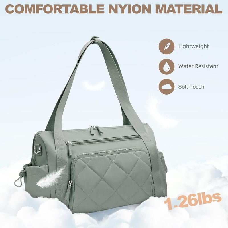 Gym Bag Women Duffle Weekender Travel Tote Wet Pocket Sports Dance Green6