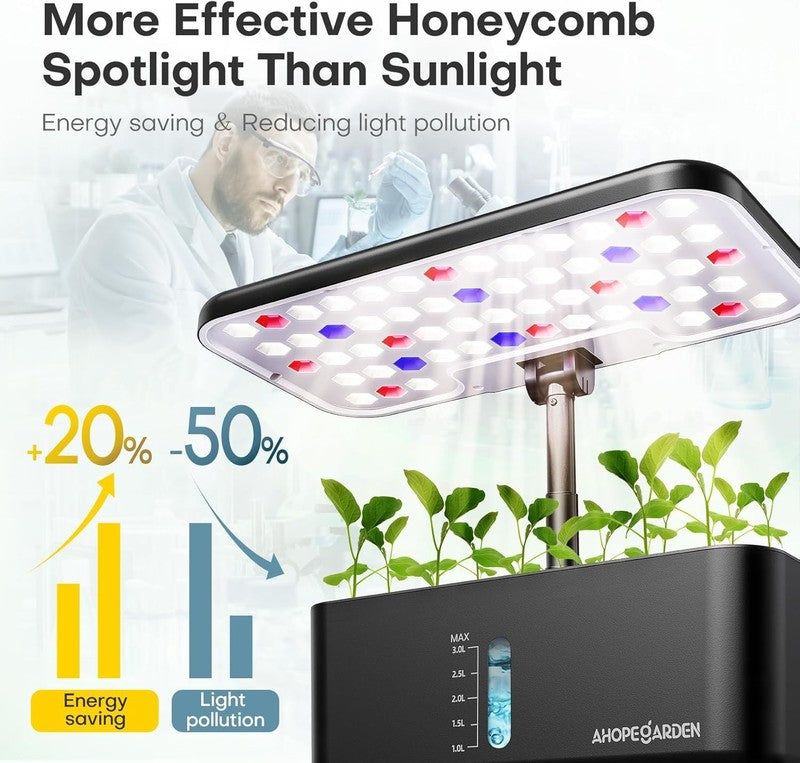 Indoor Garden Hydroponics Growing System: 10 Pods Plant Germination Kit Herb Veg1