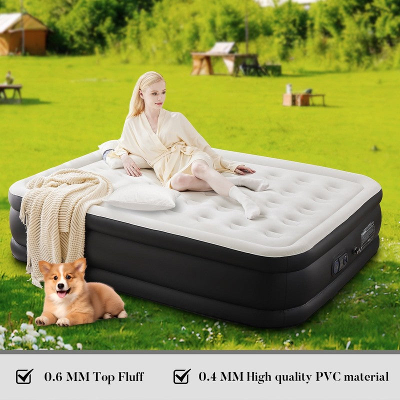 18 in Twin Air Mattress with Built in Pump, 600LBS Weight Capacity for Camping, 4