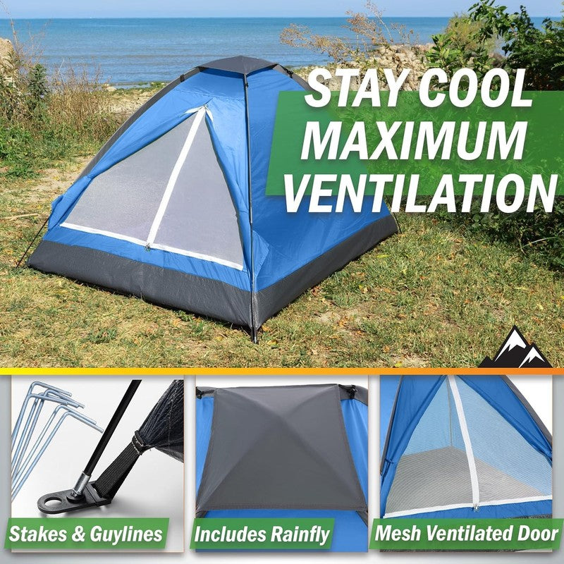 2 Person Camping Tent with Rain Fly and Carrying Bag   Lightweight Outdoor Pop u3