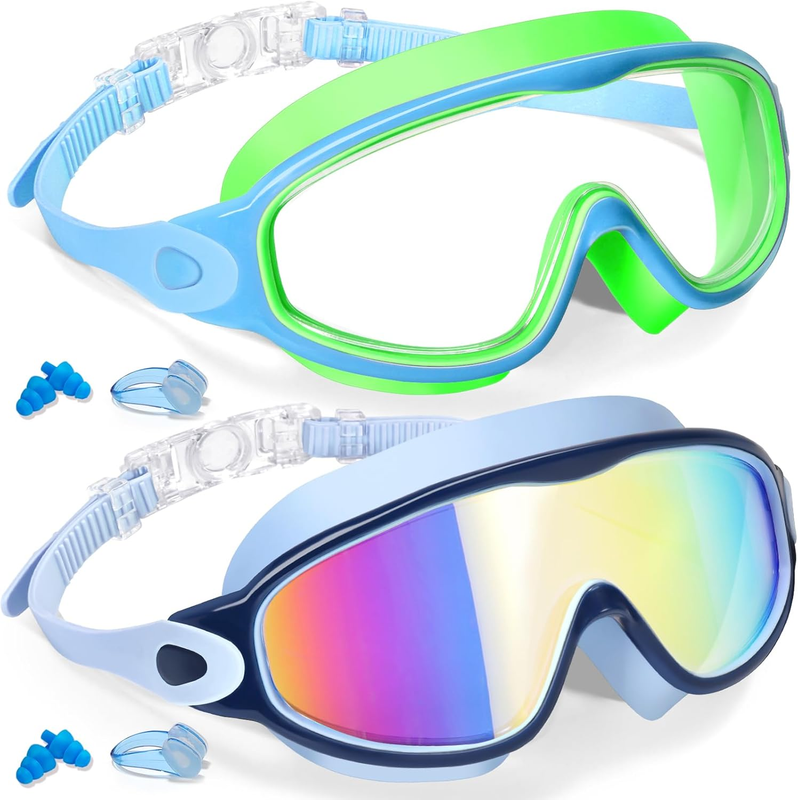 Kids Swim Goggles 2 Pack Anti Fog UV Protection Pool Swimming Goggles0