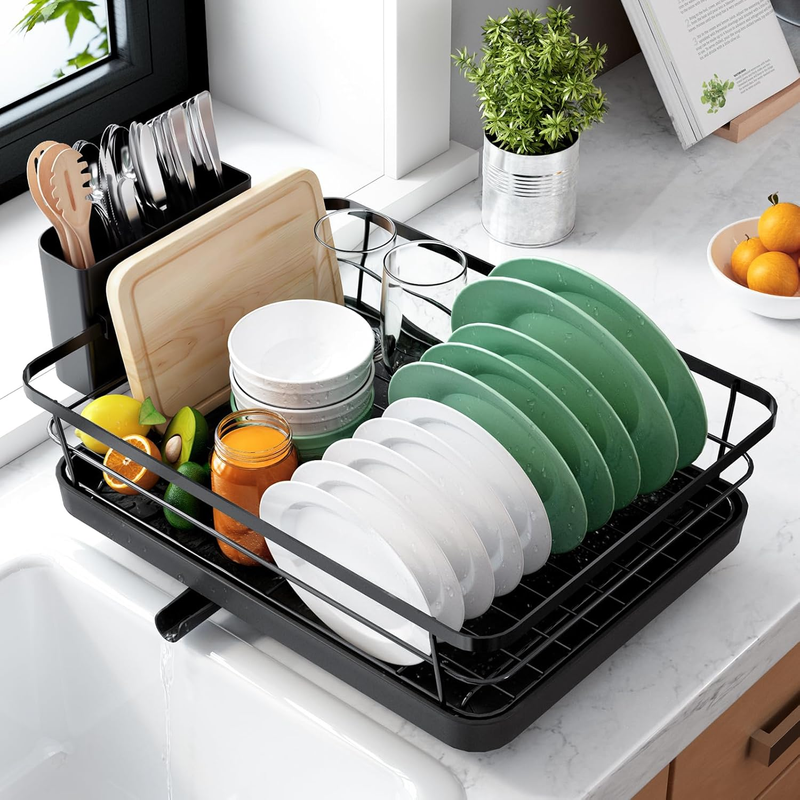 Dish Drying Rack for Kitchen Counter, Stainless Steel Sink Organization and Stor9