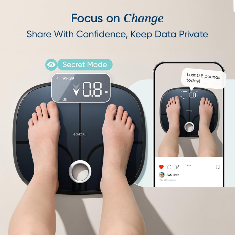 Smart Body Weight Scale BMI Body Fat Muscle Mass Bluetooth 13 Metrics Black4