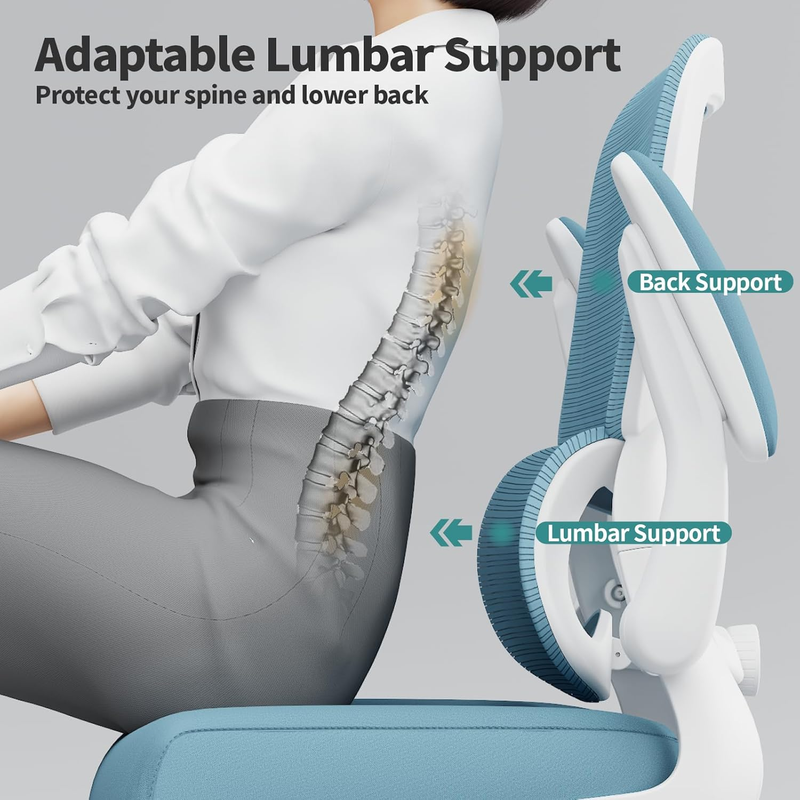 Ergonomic Office Chair Mesh Desk Chair Adjustable Executive Computer Sky Blue3
