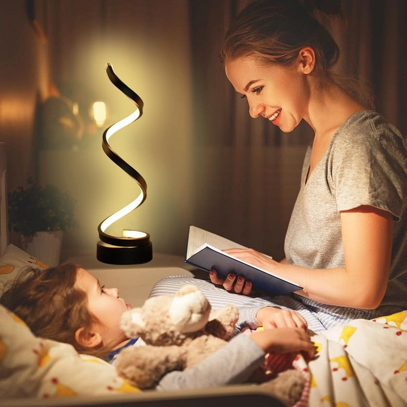 LED Table Lamp Modern Minimalist Dimmable 12W 3 Color Bedside Desk Black4