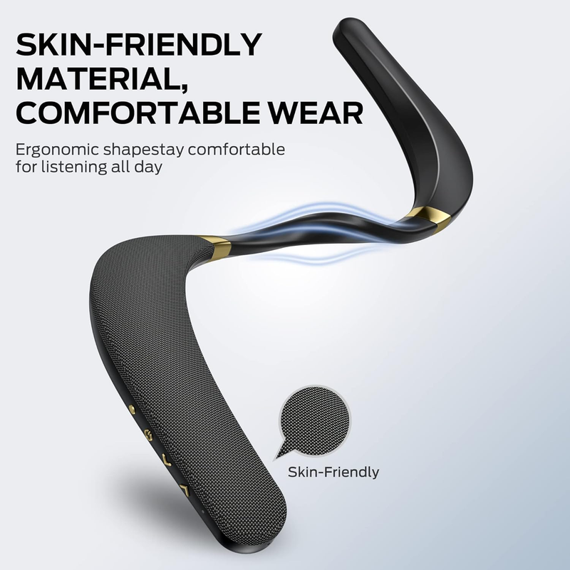 Boomerang Neckband Bluetooth Speaker, Neck Wireless Wearable Speaker with 12H Pl3