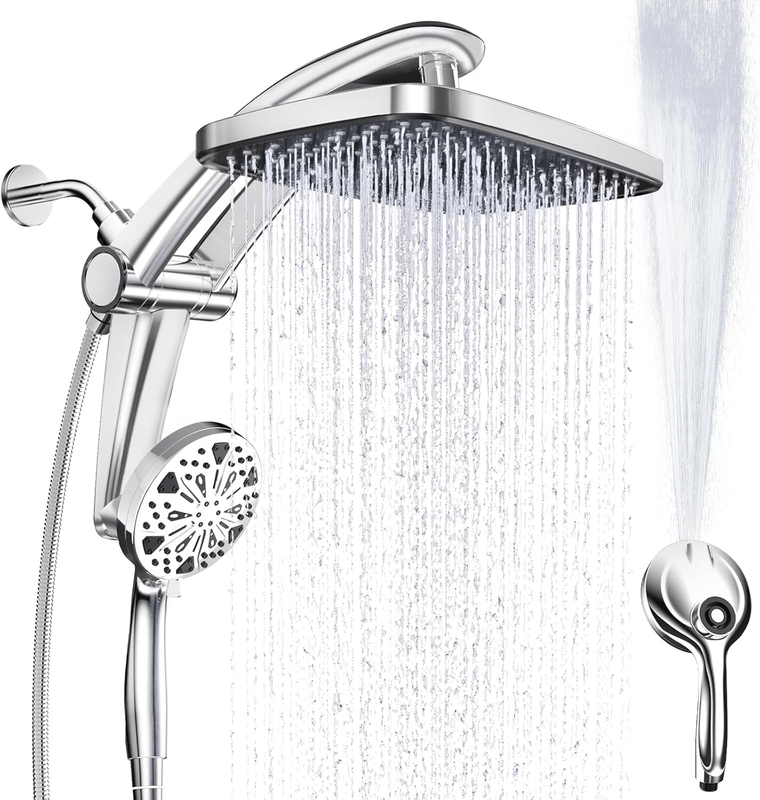 High Pressure Rain & Handheld Shower Head Combo w/ Magnetic Docking & Jets9