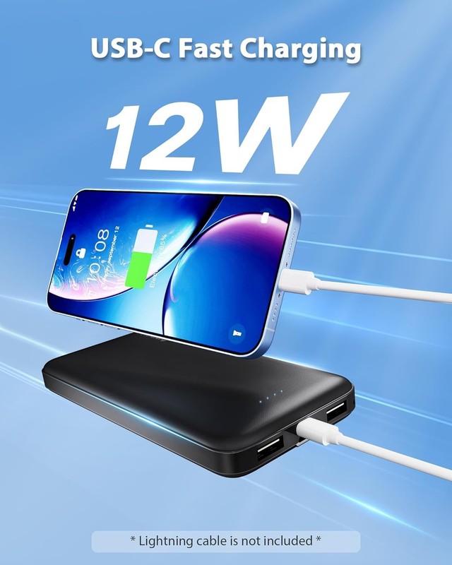 2 Pack 10000mAh Dual USB Portable Charger, Fast Charging Power Bank for Phones2