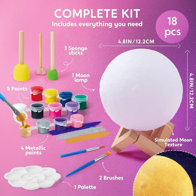 Paint Your Own 3D Moon Night Light Kit - Fun Arts & Crafts for Kids1