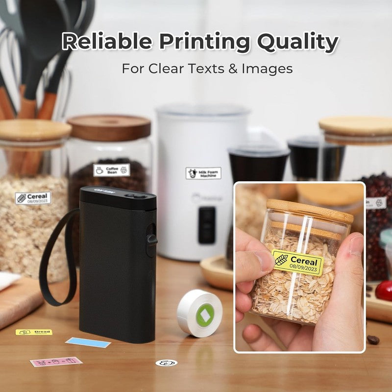 Black Bluetooth Label Maker   Wireless Mini Printer for Home, Office & School6