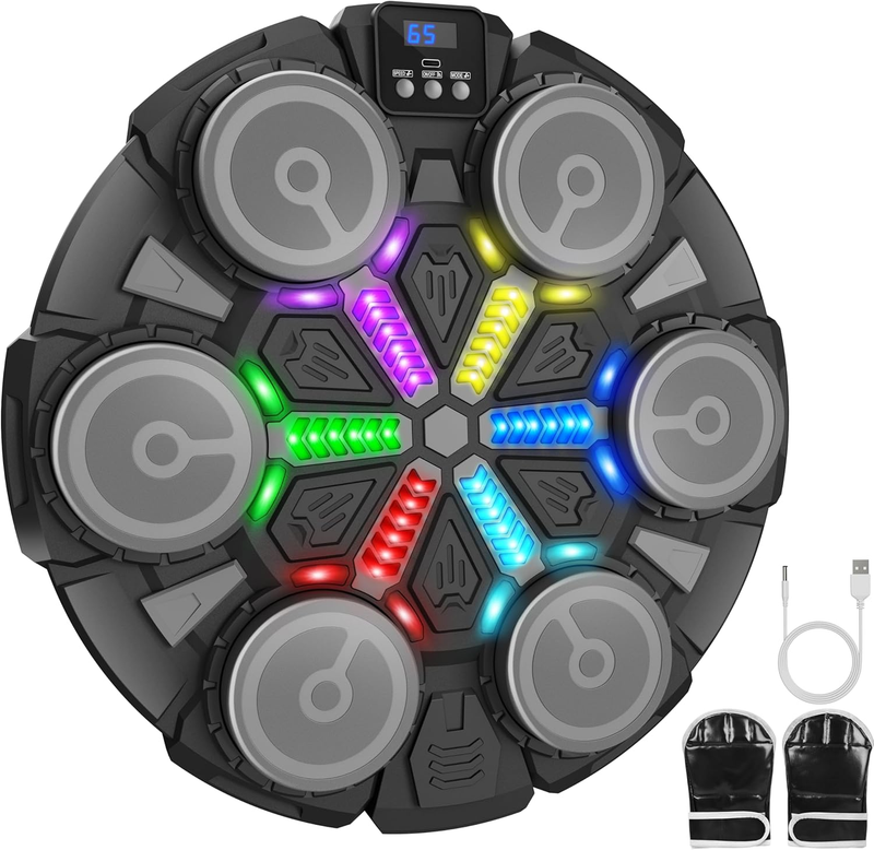 Wall Mounted Music Boxing Machine Bluetooth Punching Pad Kids Adults0