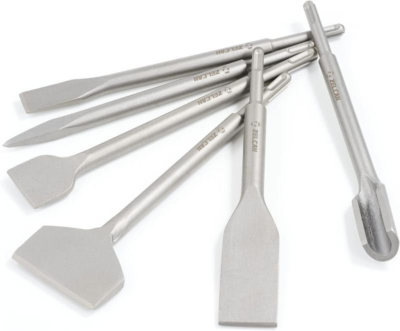 SDS Plus Chisel Set, 6Pc Masonry & Tile Drill Bits for Home Improvement9