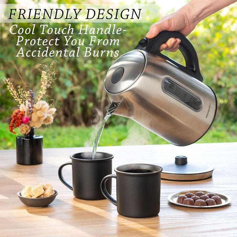 Electric Kettle 1.7L 1500W Stainless Steel Cordless Temp Control Keep Warm5