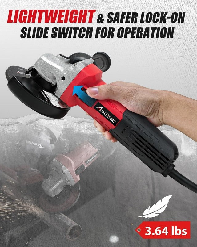 Angle Grinder, 7.5 Amp 4 1/2 Inch Electric Grinder Power Tools with Grinding and5
