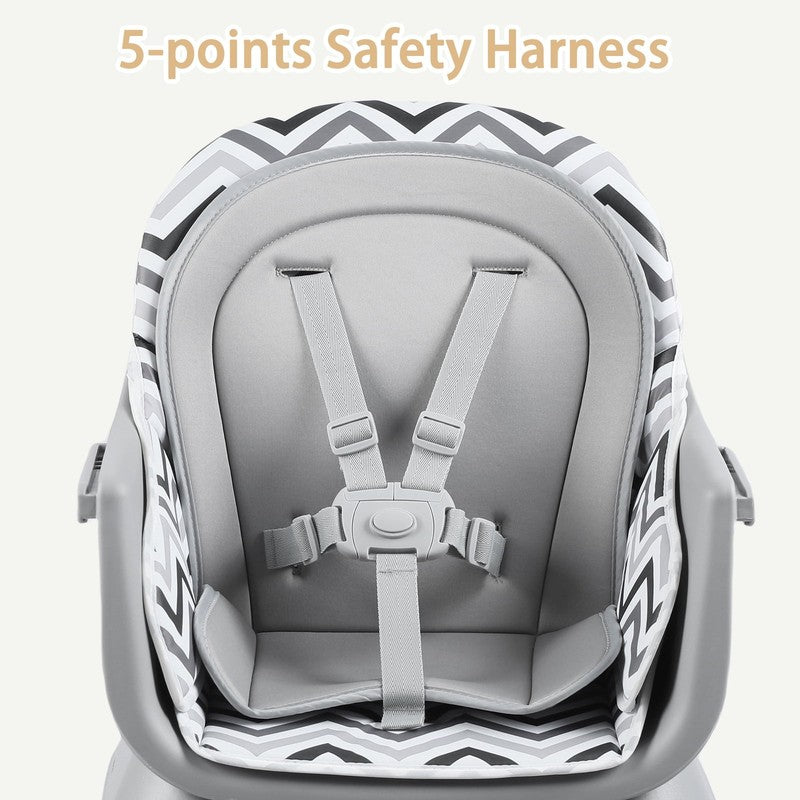8 in 1 Baby High Chair, Toddler Dining Booster Seat for Eating, Chevron3