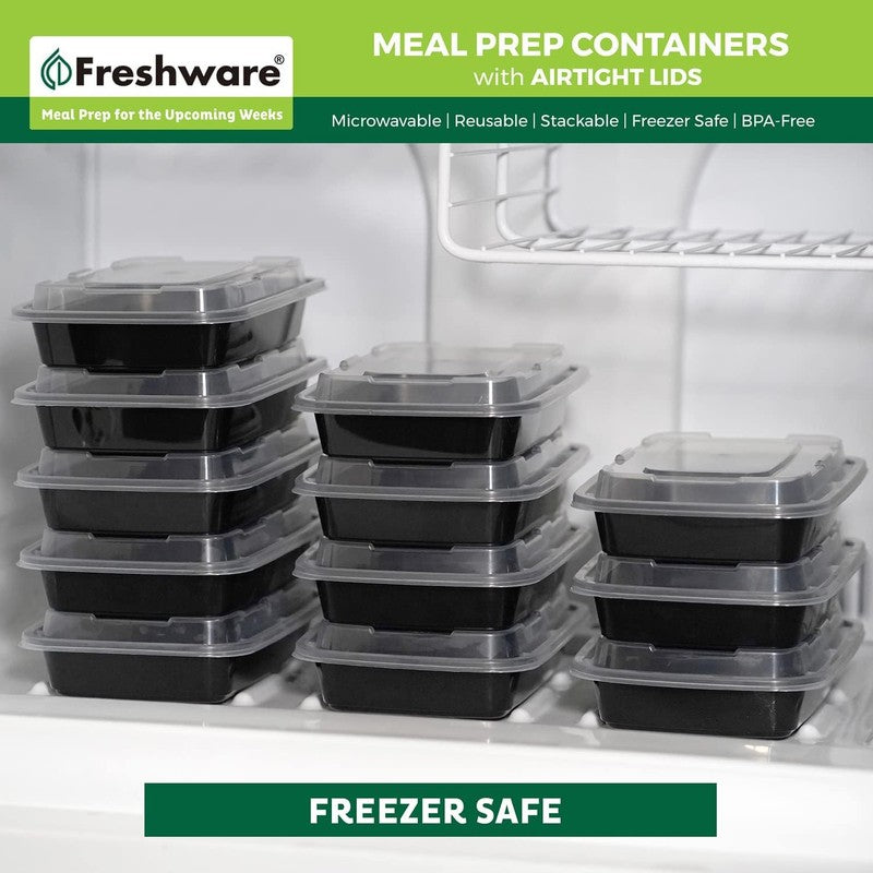 Meal Prep Containers [50 Pack] 1 Compartment Food Storage Containers with Lids, 7
