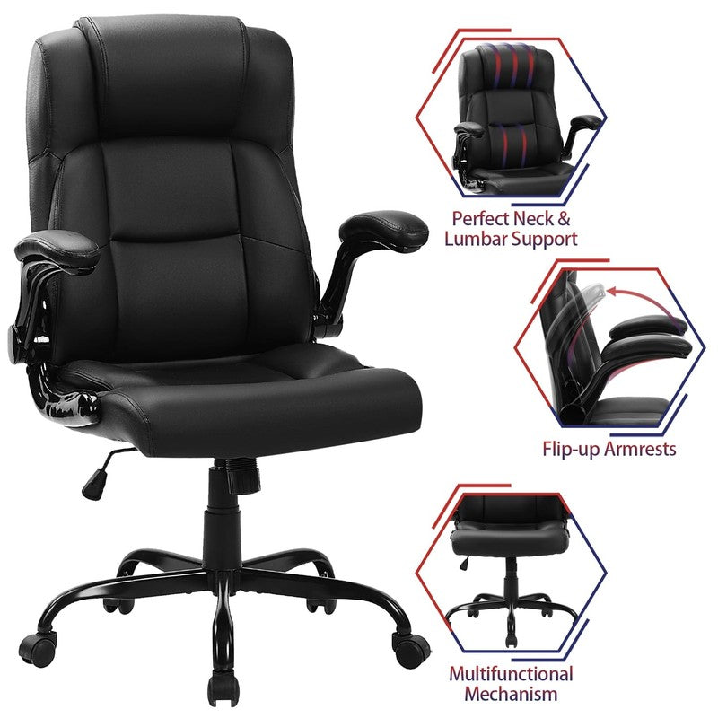 Leather Office Chair, Big and Tall Office Chair 400LBS Wide Seat Ergonomic Compu5