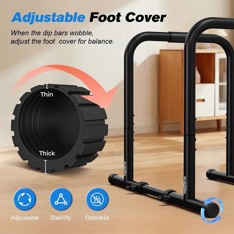 Heavy Duty Dip Station Parallette Push Up & Dip Stand Fitness Workout Bar5