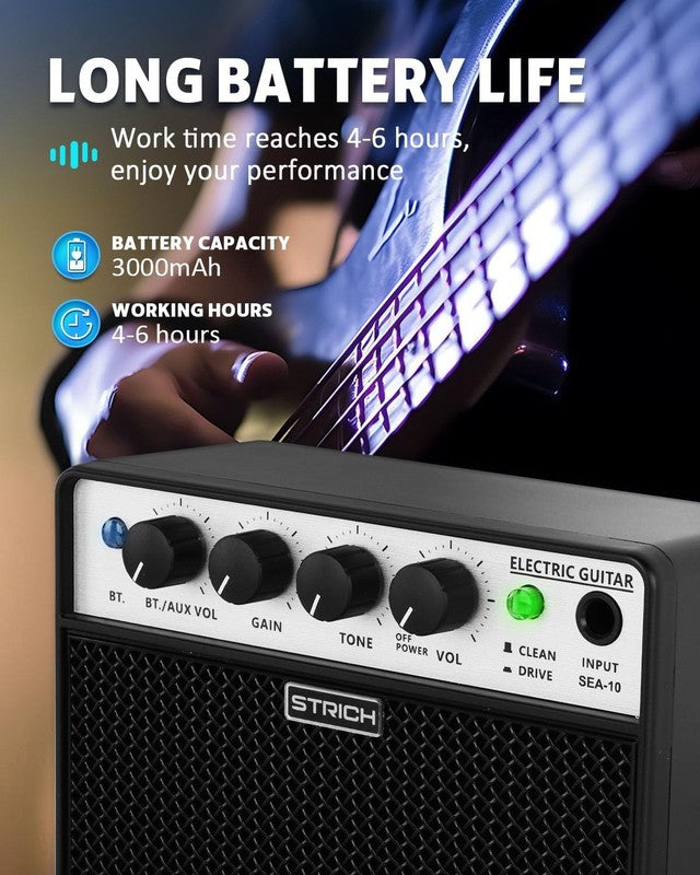 Mini Guitar Amp 5W Portable Rechargeable Practice Amplifier Black6