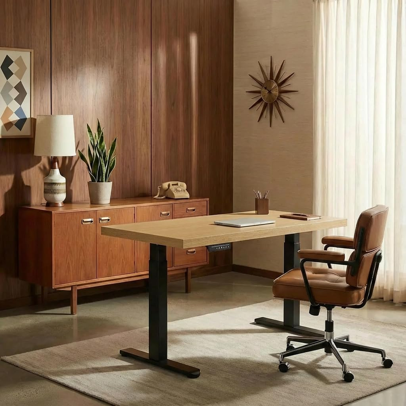 Light Walnut Electric Standing Desk 48in Adjustable Height Desk10