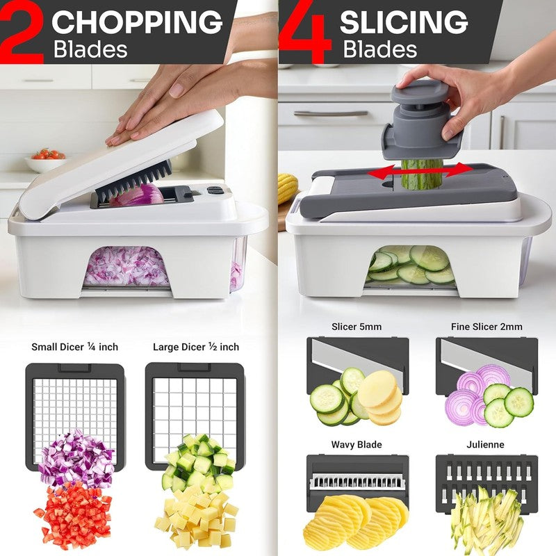 Pro Series 12 Blade Mandoline Slicer – All in One Kitchen Cutter, Dicer, Grater,3