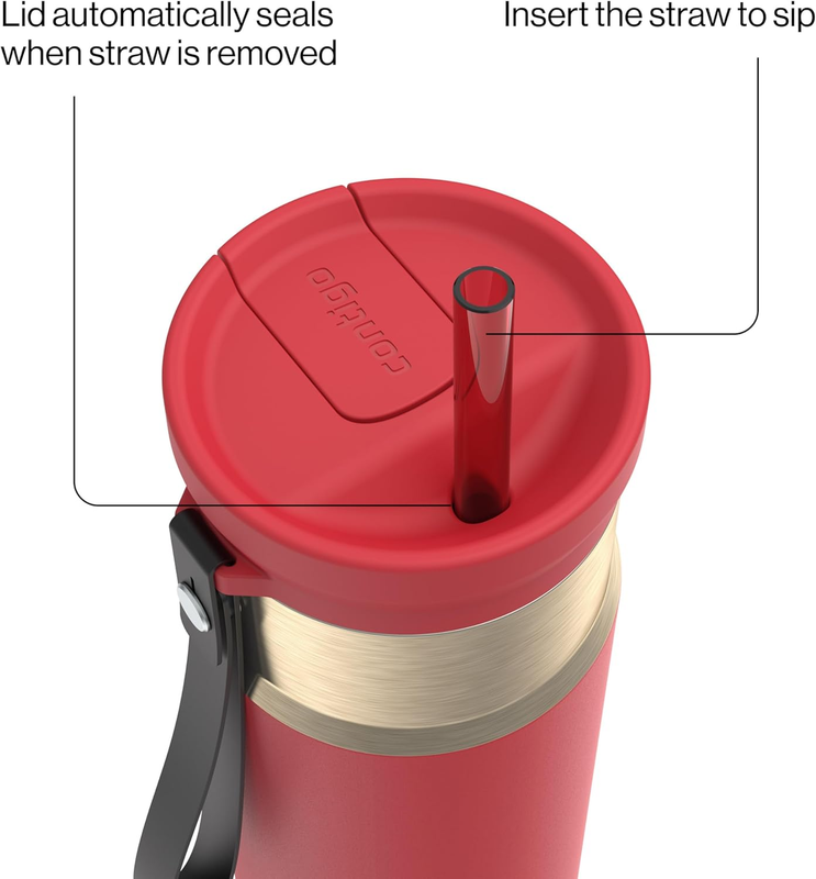 Snapseal 24oz Stainless Steel Vacuum Insulated Autoclose Lid Straw Carry Strap3