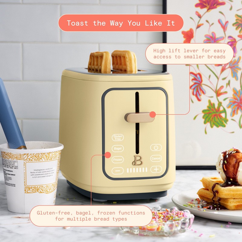 2 Slice Toaster with Touch-Activated Display, Buttercream by Drew Barrymore1