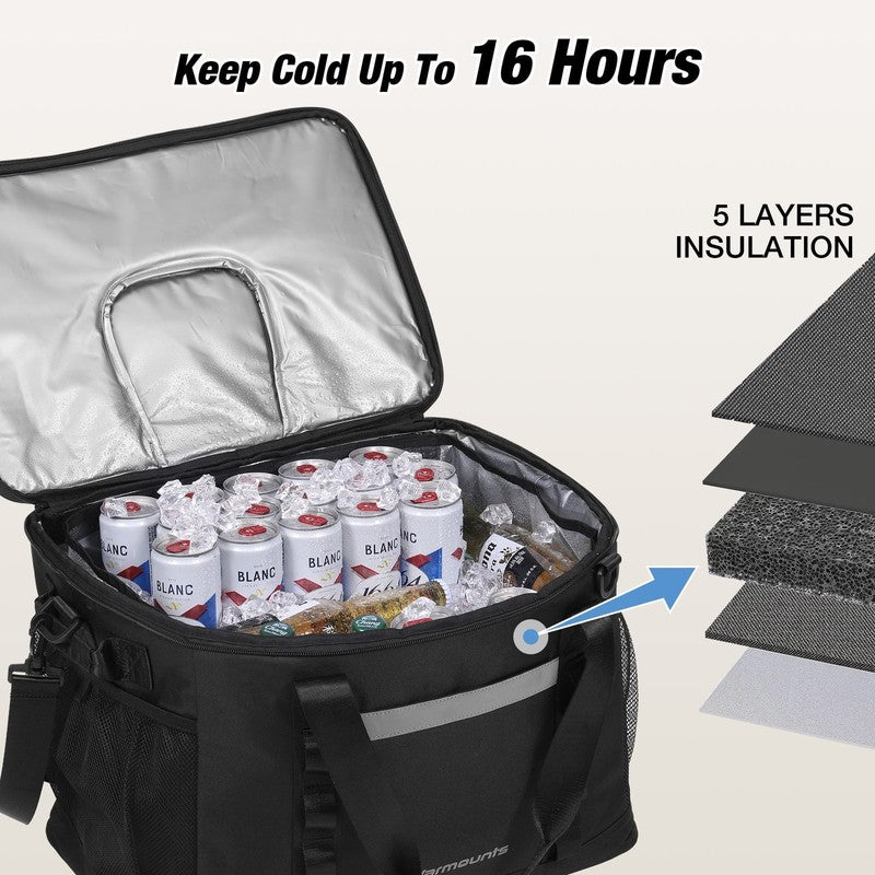 2 in 1 Insulated Camping Cooler Bag for 75 Cans   Leakproof & Portable2