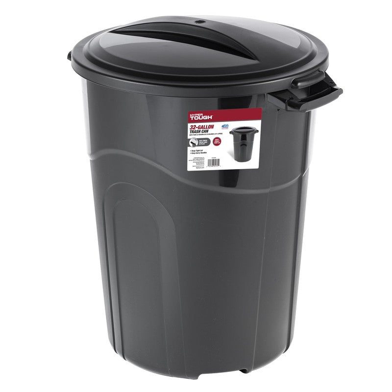 (2 Pack)  32 Gallon Heavy Duty Injection Molded Trash Can with Click Lock Lid1