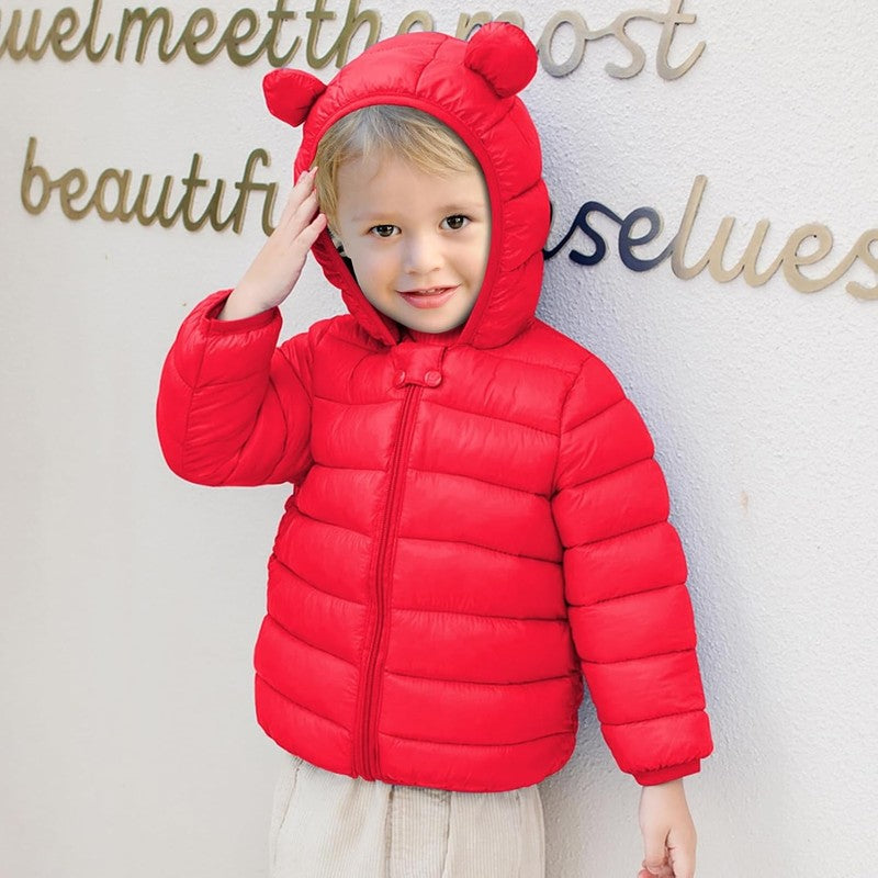 Baby Winter Coat Puffer Jacket Bear Hood 6M 3T Toddler Boys Girls Warm2