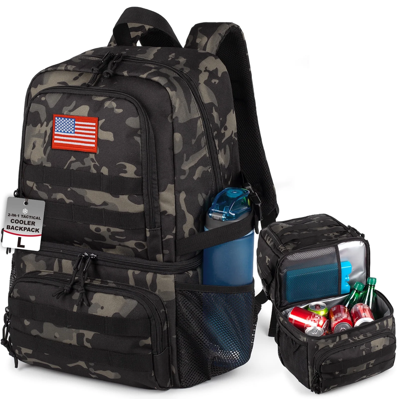 Double Deck Cooler Backpack – Insulated Leakproof Lunch Bag with 2 Compartments 10