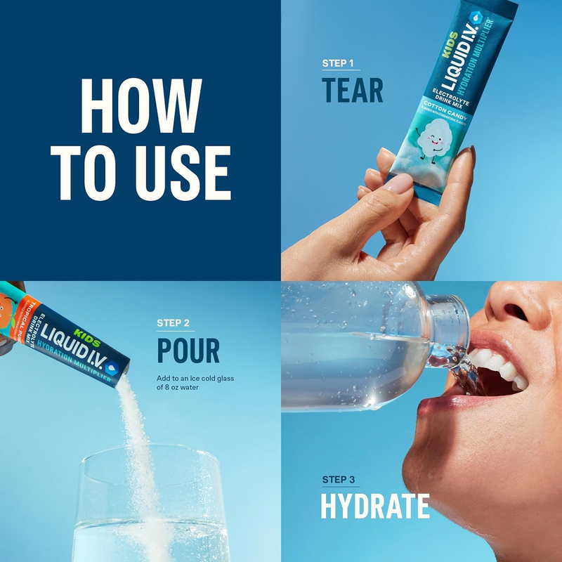 Liquid I.V. Hydration Multiplier Cotton Candy 16 Servings Electrolyte4
