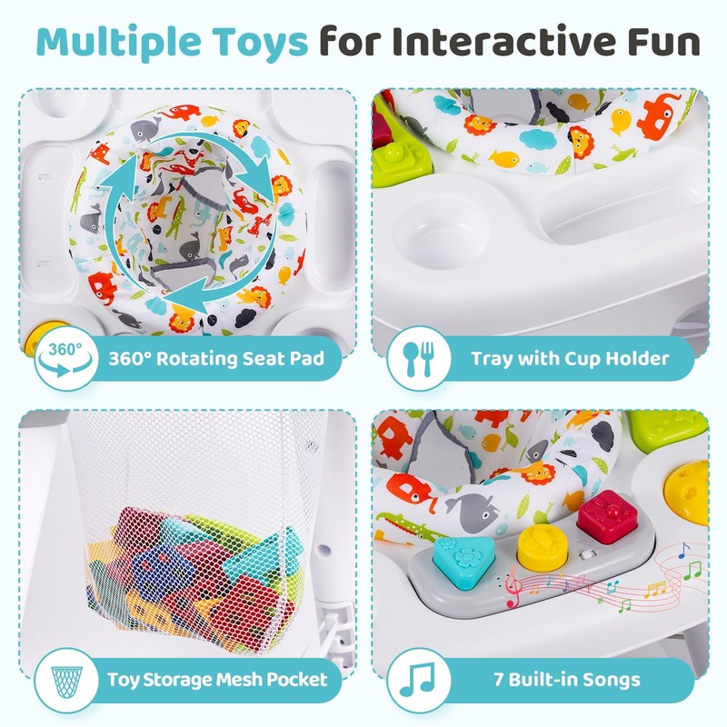 6-In-1 Baby Activity Center,Infant Activity Center Jumper with Detachable Toys a5
