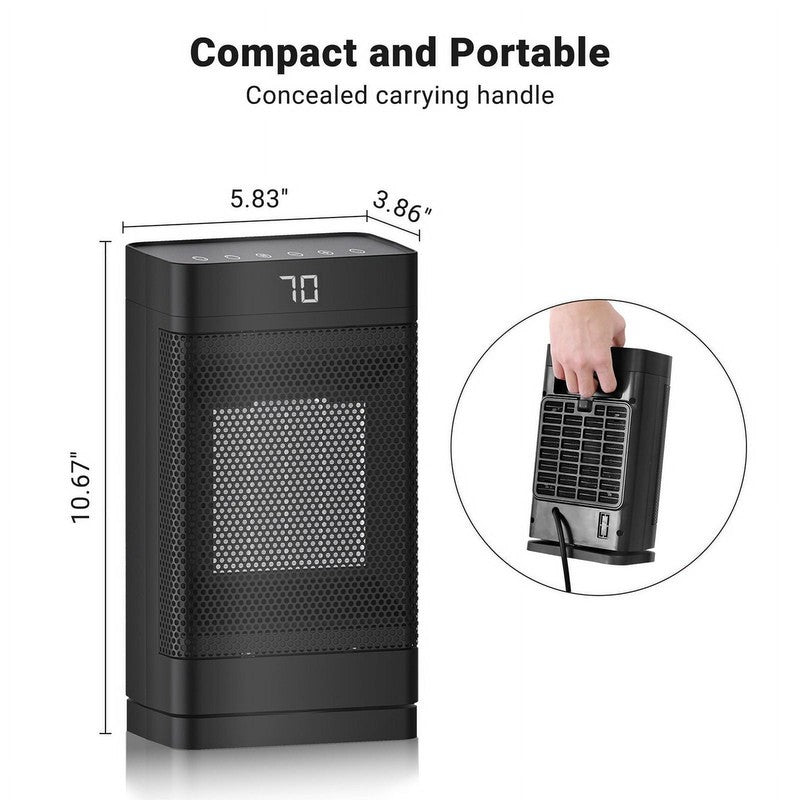 1500W Space Heater, Portable Electric w/ Remote, Oscillating, Timer, Indoor Use1