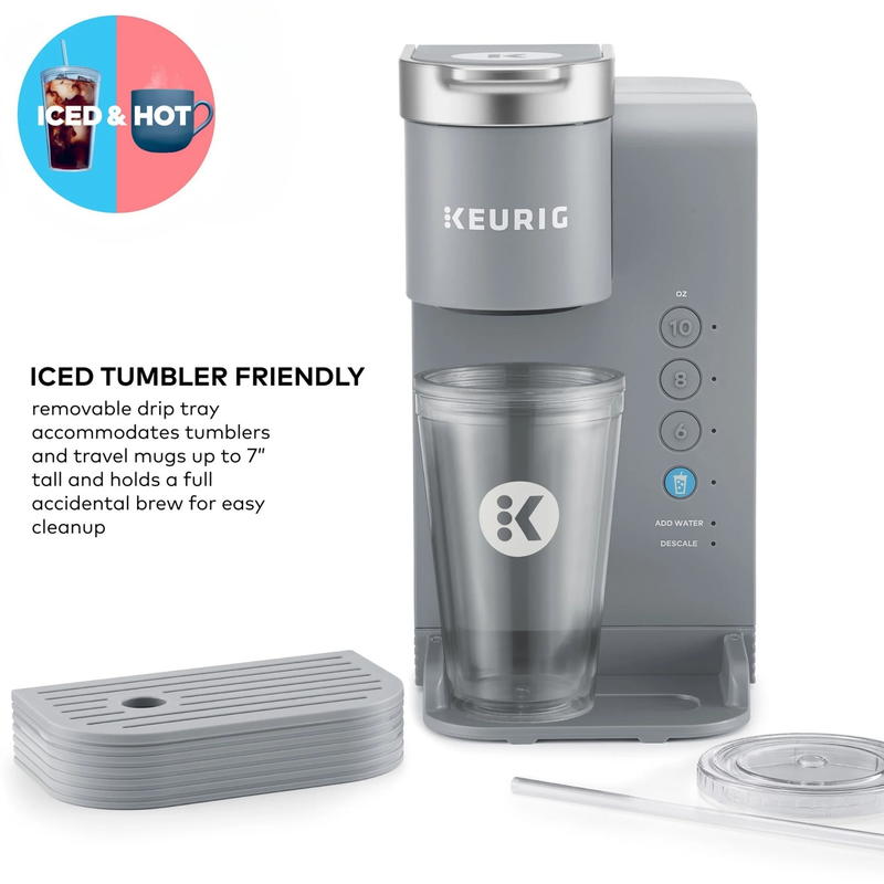 K-Express Essentials Plus, Iced and Hot Single-Serve K-Cup Pod Coffee Maker, Gra3